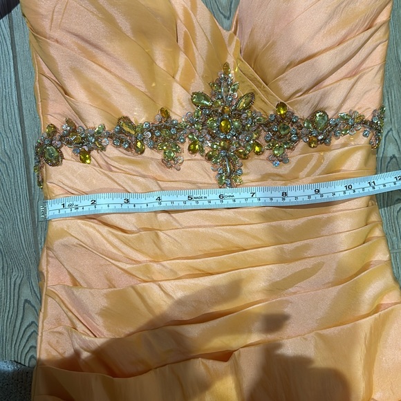 Tiffany Designs Peach Crystal Prom/Pageant Dress - Picture 15 of 16